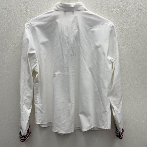 Roughrider By Circle T Western American Flag Long Sleeve Blouse Size Large - Picture 8 of 8